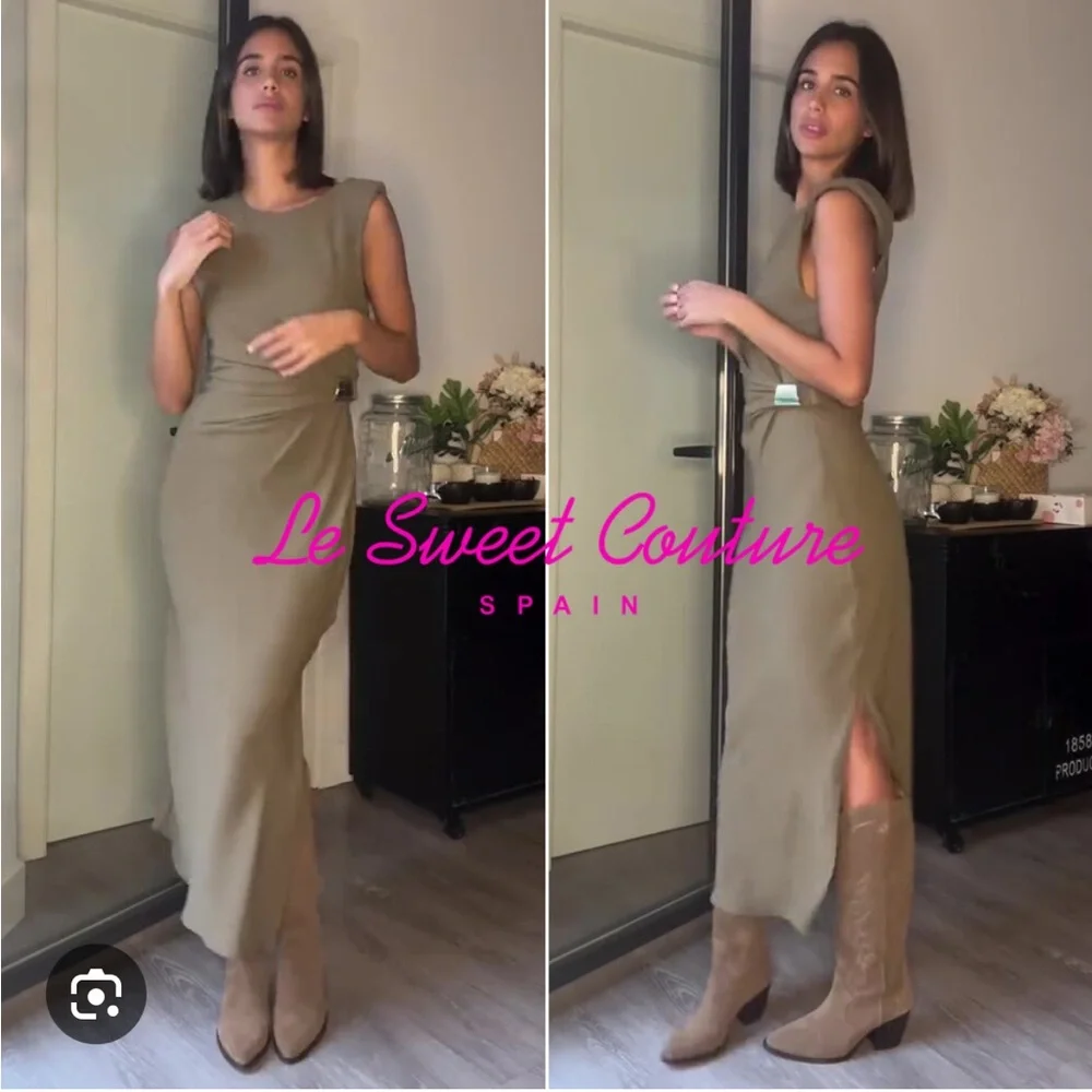 Zara Olive Midi Dress - Picture 6 of 7